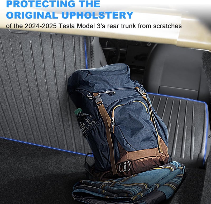 KUNIST for 2025 Tesla Model 3 Rear Back Seat Protector [Durable Upgraded TPE] Second Row Seats Back Cover,Waterproof Backrest Mats fit for 2024-2025 Tesla Model 3 5-Seater Accessories(2PCS) - Image 4